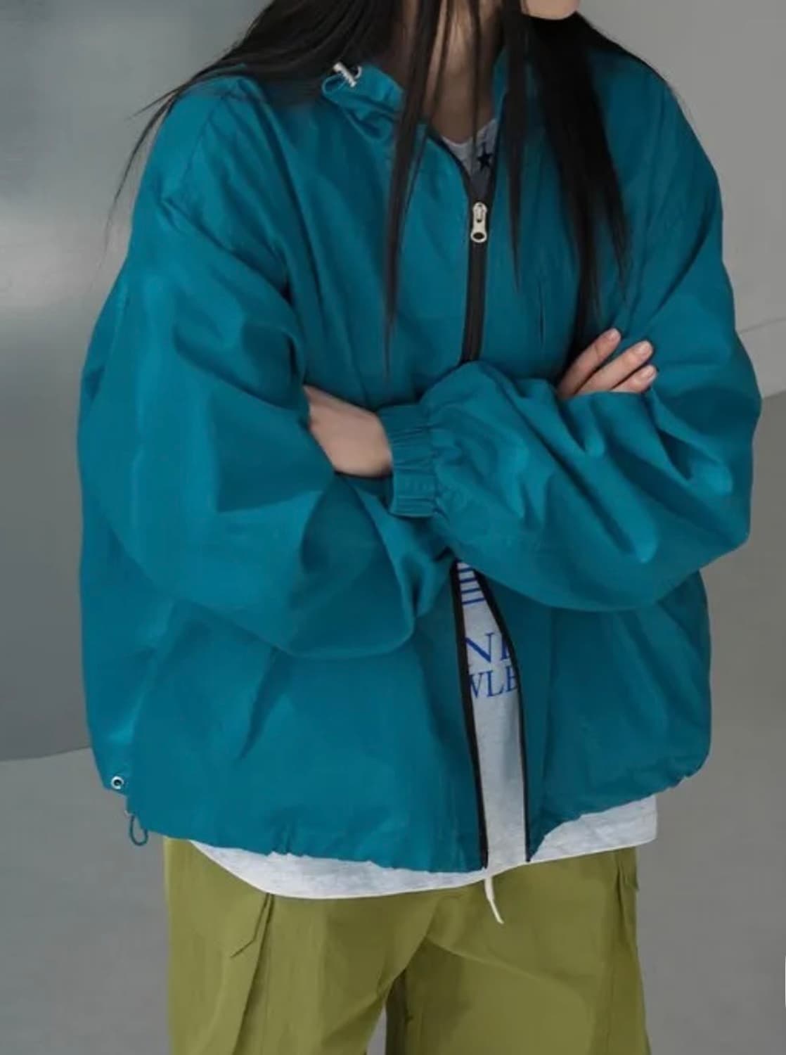 청록색 투웨이 바람막이 윈드브레이커 상품이미지1