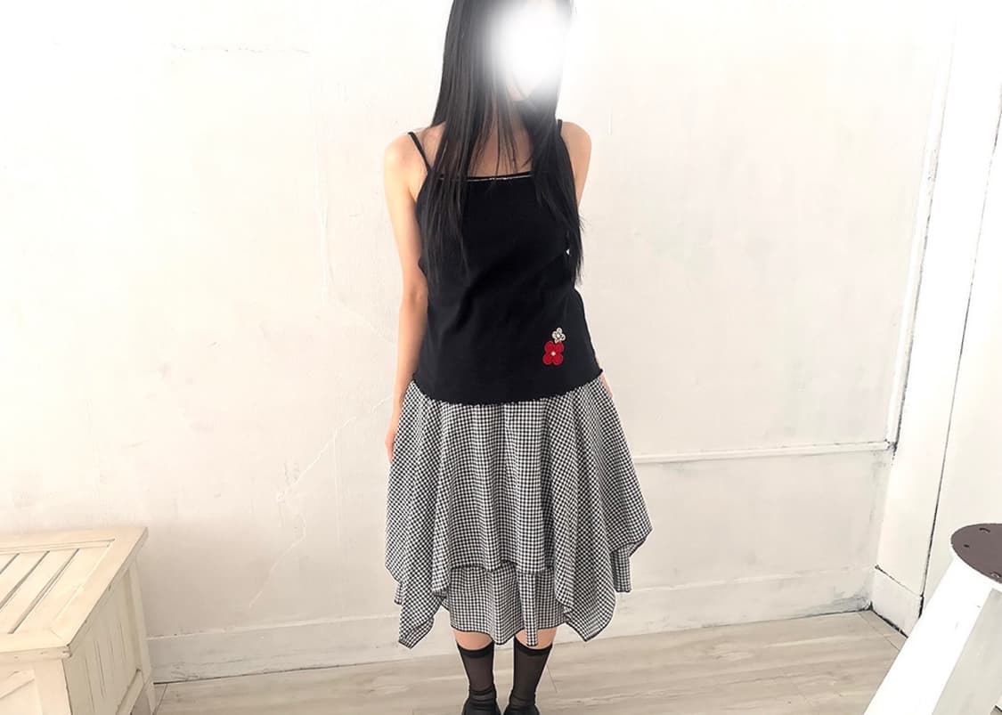 Nova Check Trim Flower Detail Sleeveless 상품이미지2