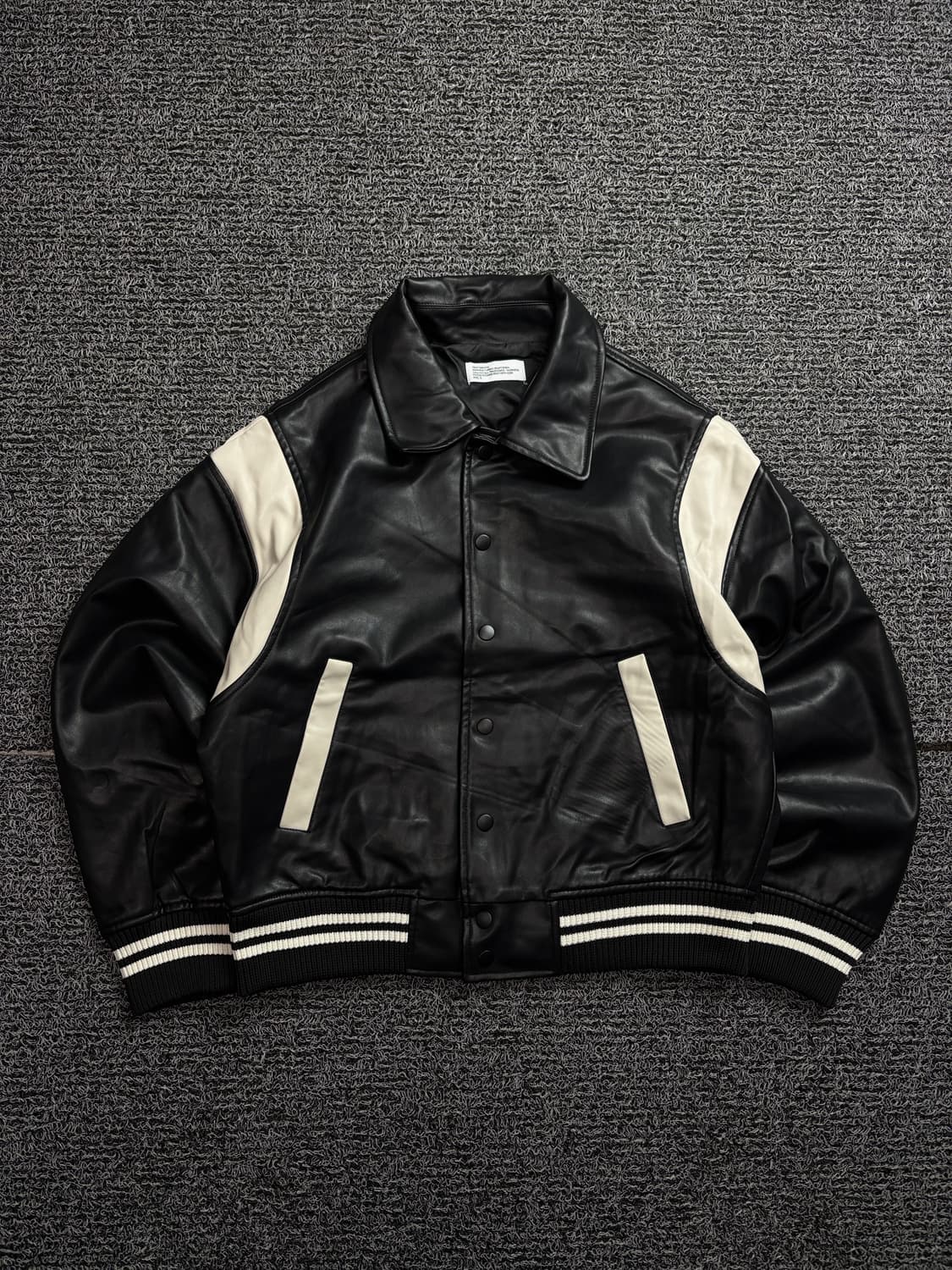 파르티멘토 버핑 레더 배색 바시티 자켓 1929 상품이미지2