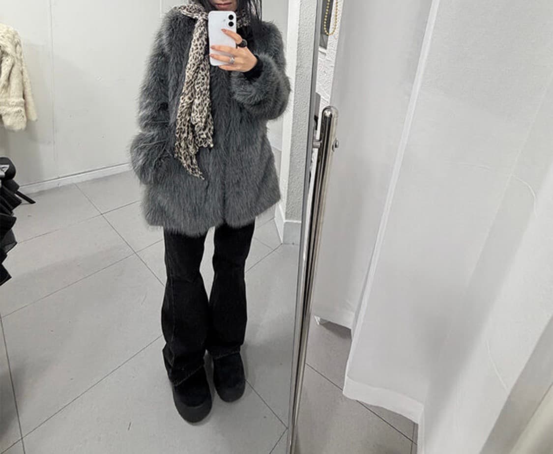 Fur jacket gray 상품이미지2