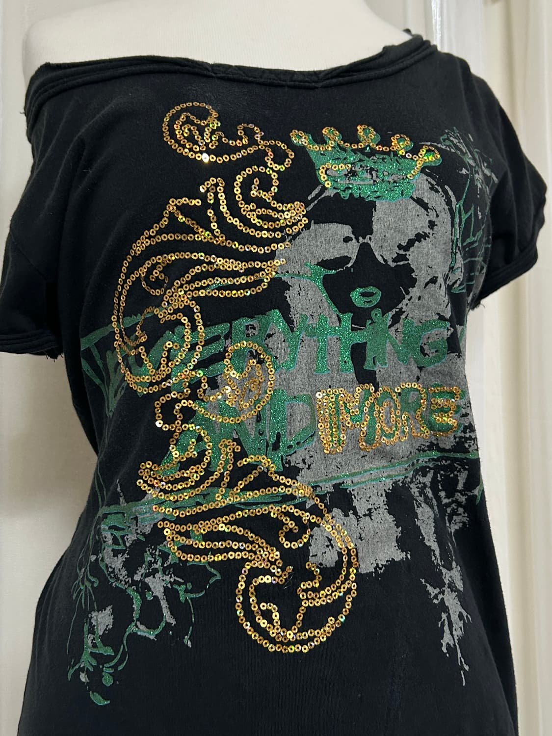 Y2K 그런지디테일 스팽클 반팔 탑  상품이미지2