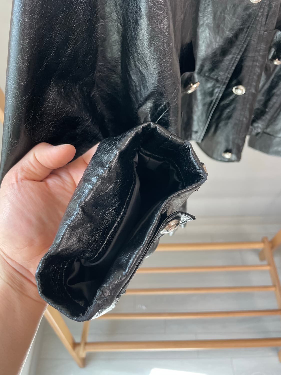 SYSTEM 크롭  레더 자켓 상품이미지5