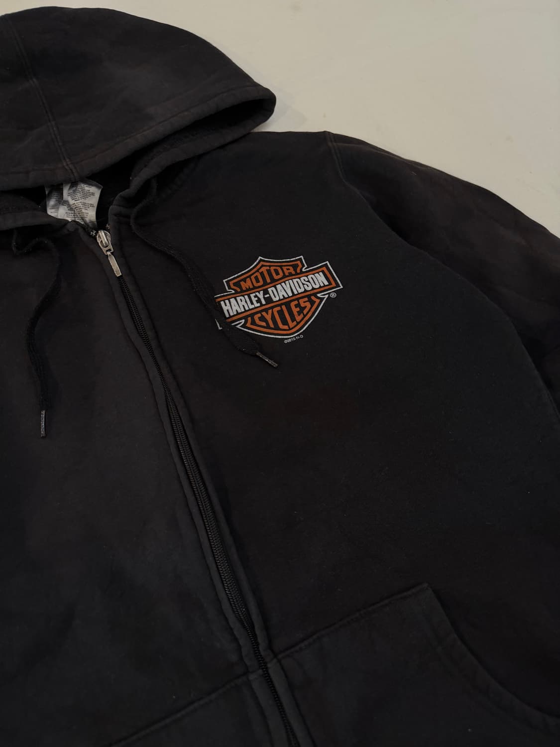 할리데이비슨 빈티지 방패로고 후드집업 블랙 상품이미지3