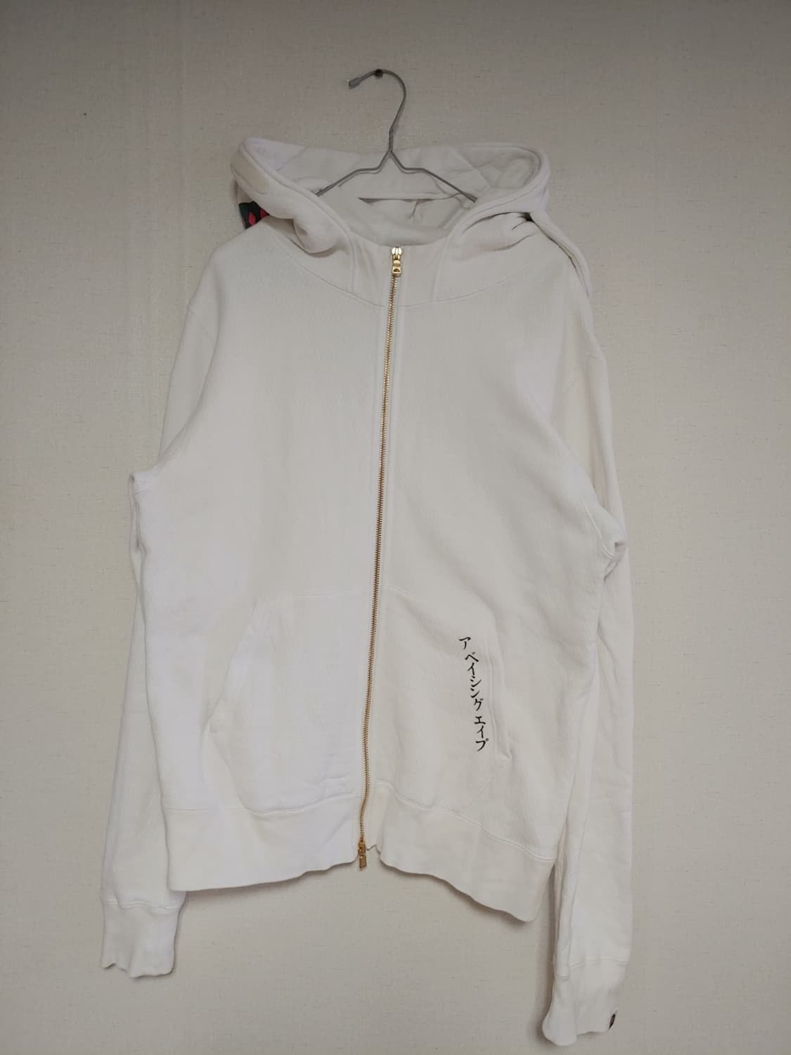 [L] 베이프 2020SS 닌자 마스크 후드집업 화이트 상품이미지3
