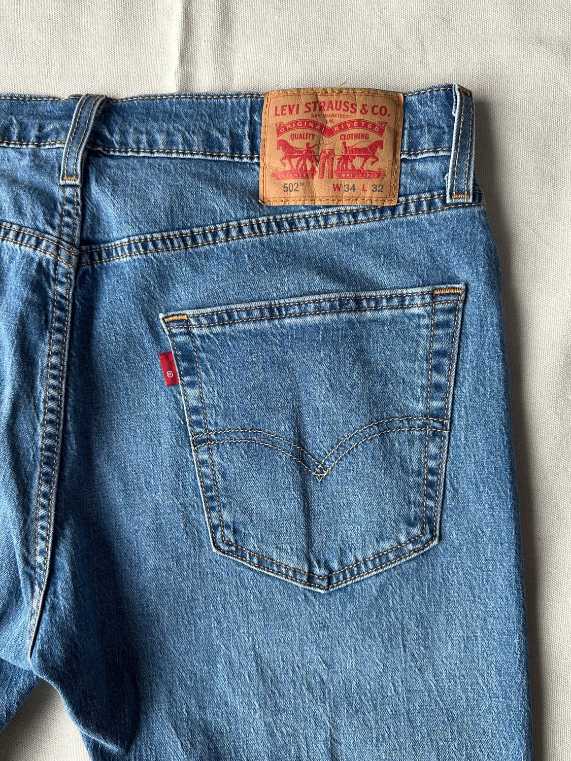 리바이스 502 테이퍼드 데님팬츠 연청 34 상품이미지8