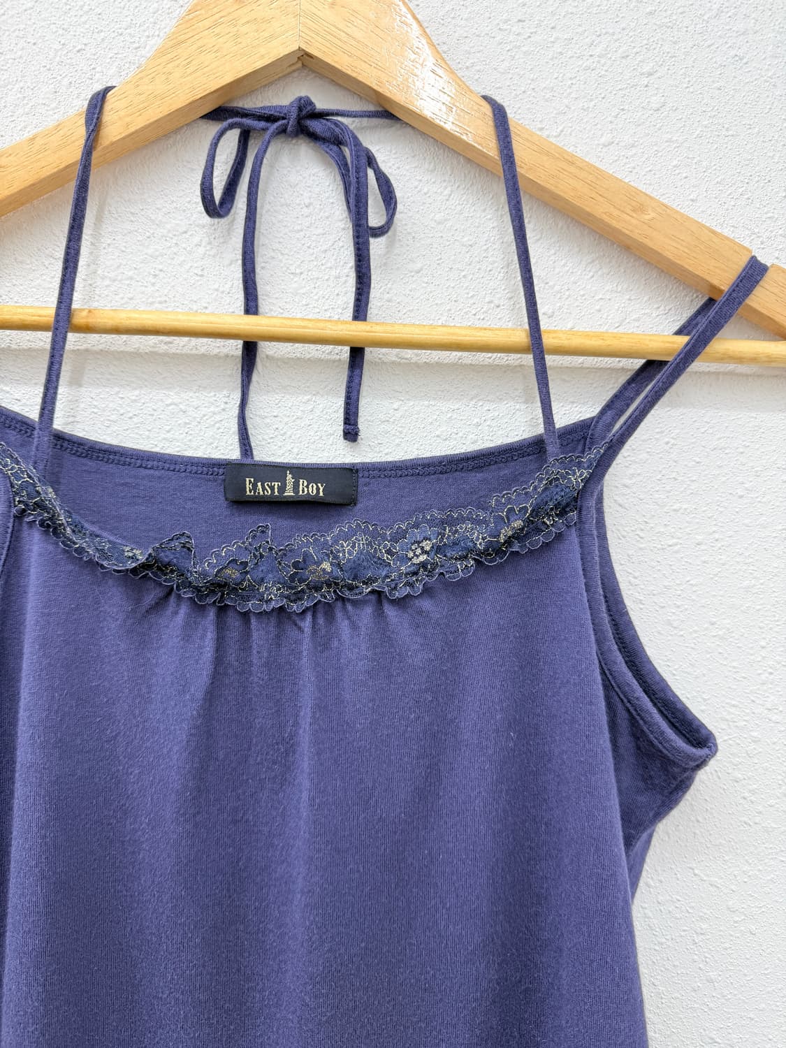 빈티지 EAST BOY 바이올렛 레이스 리본 슬리브리스 상품이미지3