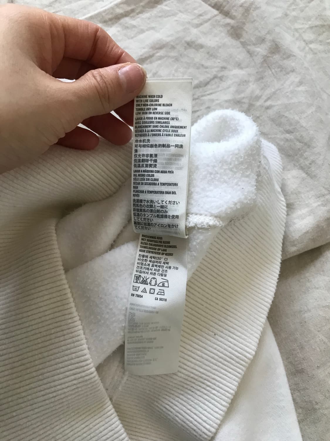 아베크롬비 중앙 자수 로고 화이트 후드티 상품이미지9