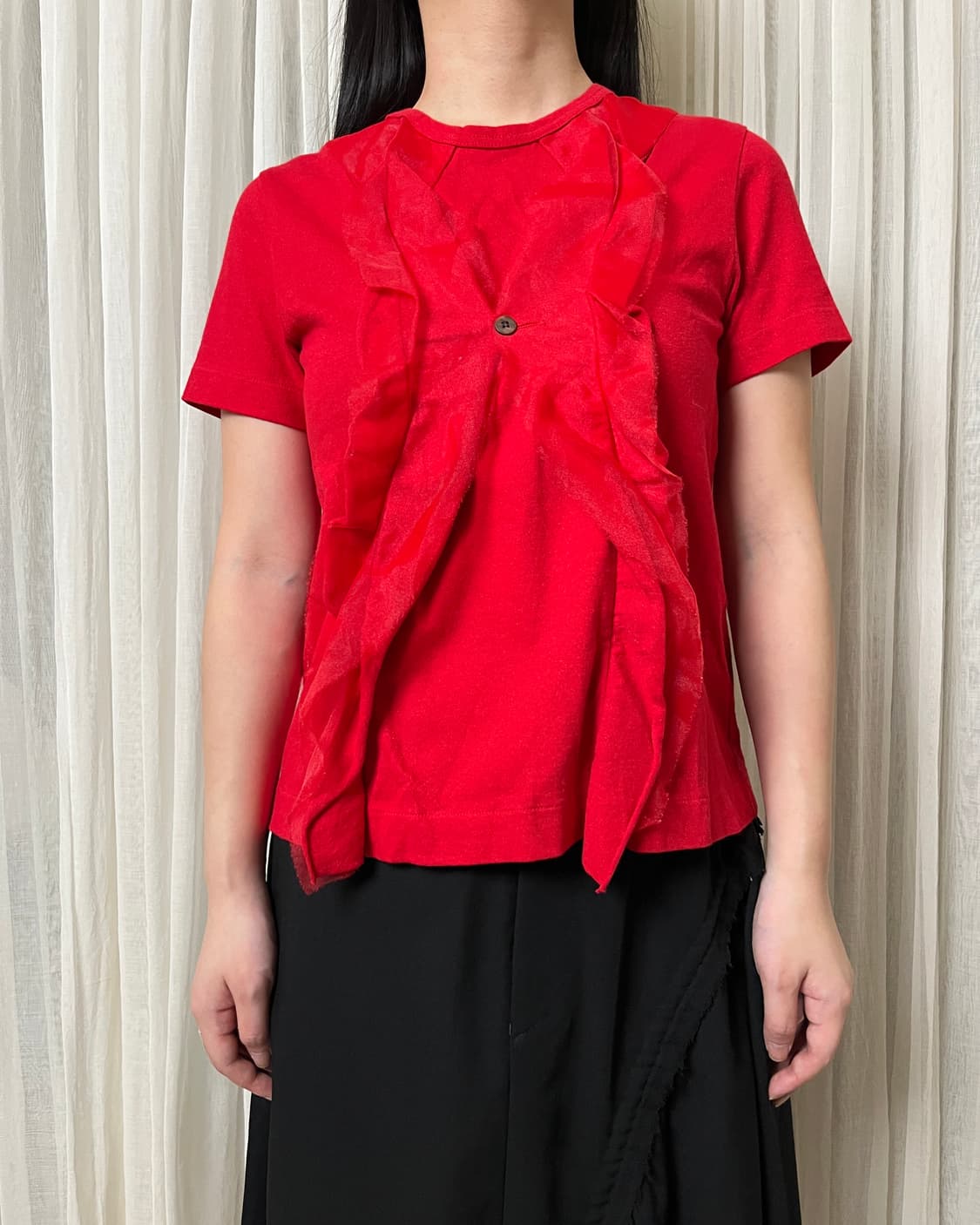 90s 꼼데가르송 레이스 글리터 티셔츠 comme des garcons 상품이미지9