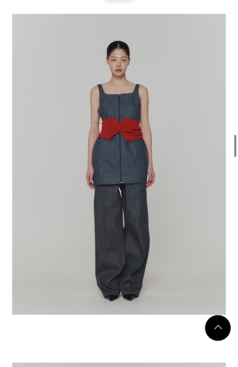 [아모멘토 amomento] 데님 원피스 베스트 블루 상품이미지1