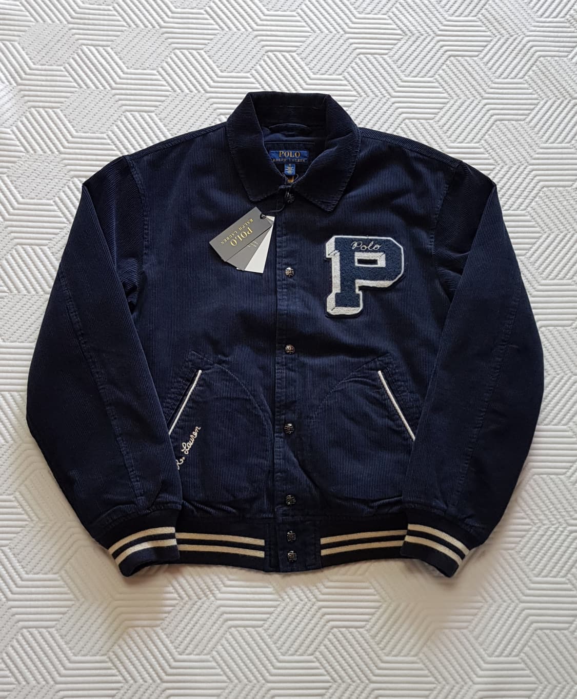 [새상품/M] 폴로 코듀로이 레터 자켓 팝니다. 상품이미지2