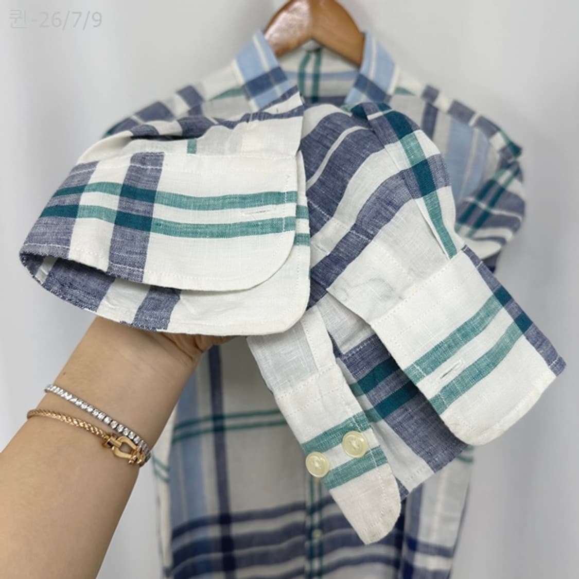 빈폴 남자 마100% 마 체크셔츠 남장 100 상품이미지5