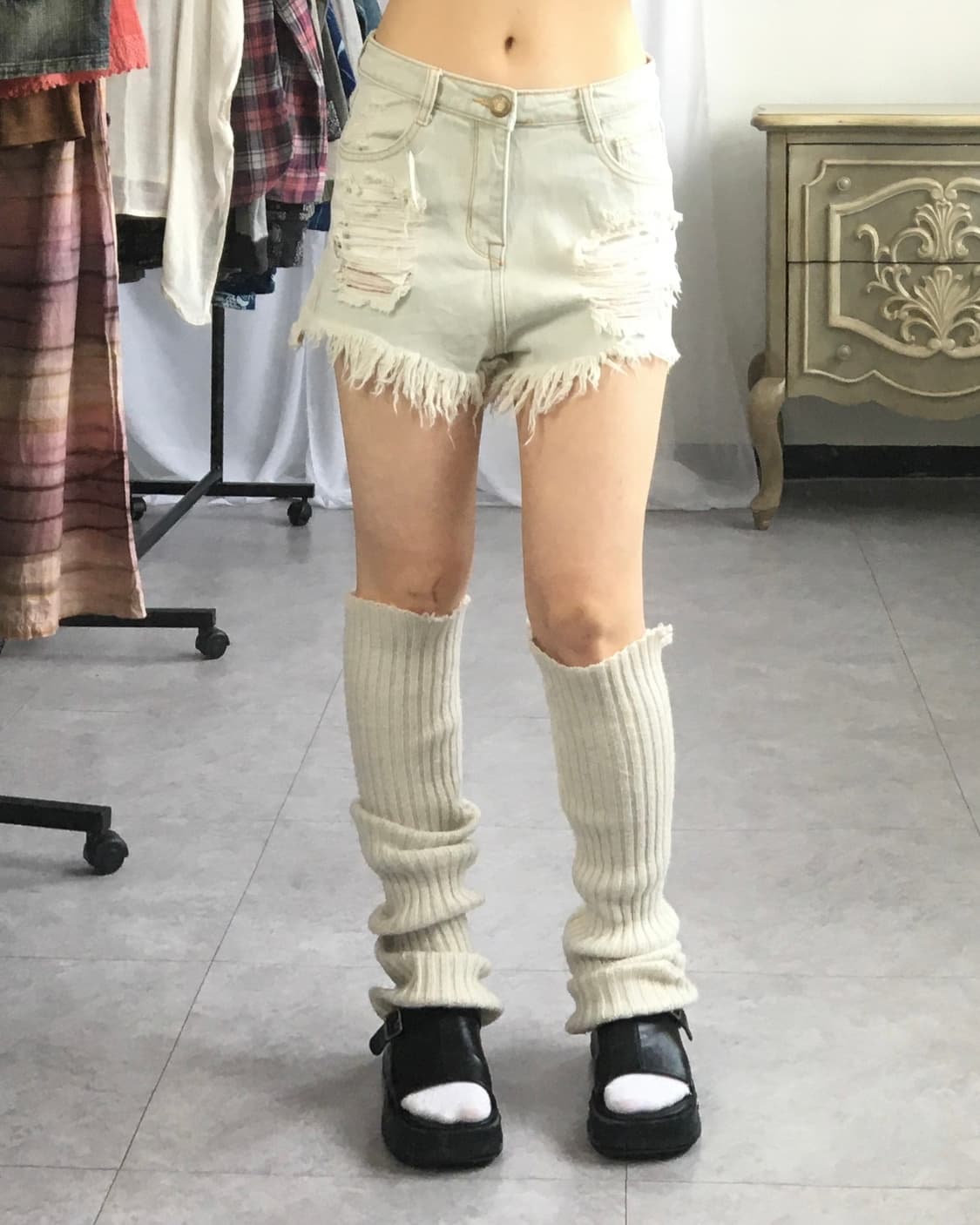 Damage denim short 상품이미지4