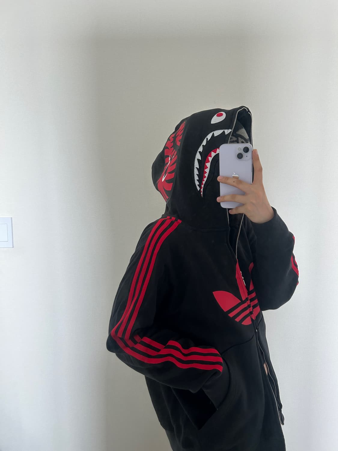 새상품 Adidas X bape 아디다스 베이프 얼티밋 샤크 후드 XL 상품이미지4
