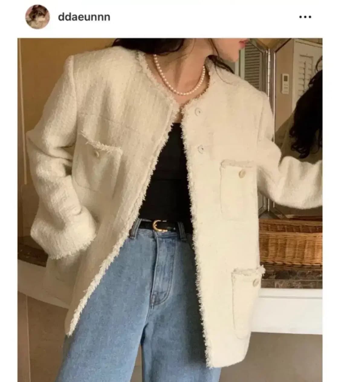 위드아웃썸머 페퍼 트위드 자켓 아이보리 상품이미지4