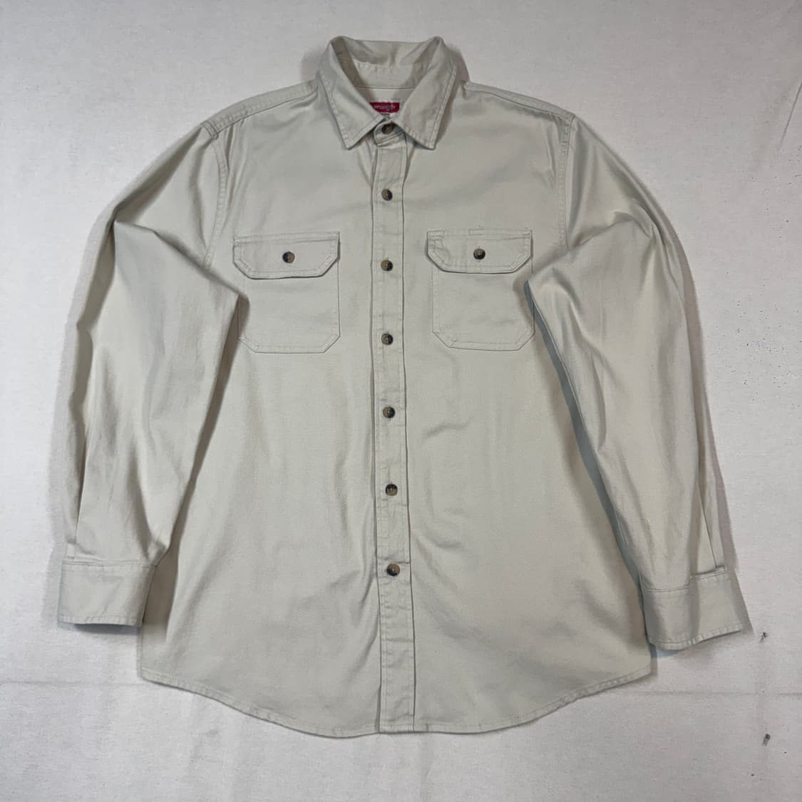 M) Wrangler 랭글러 투포켓 워크웨어 코튼 셔츠 크림 베이지 상품이미지1