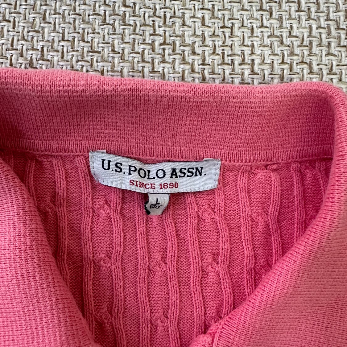 L US폴로 캐주얼 자수로고 꽈배기 반팔 0420D 상품이미지2