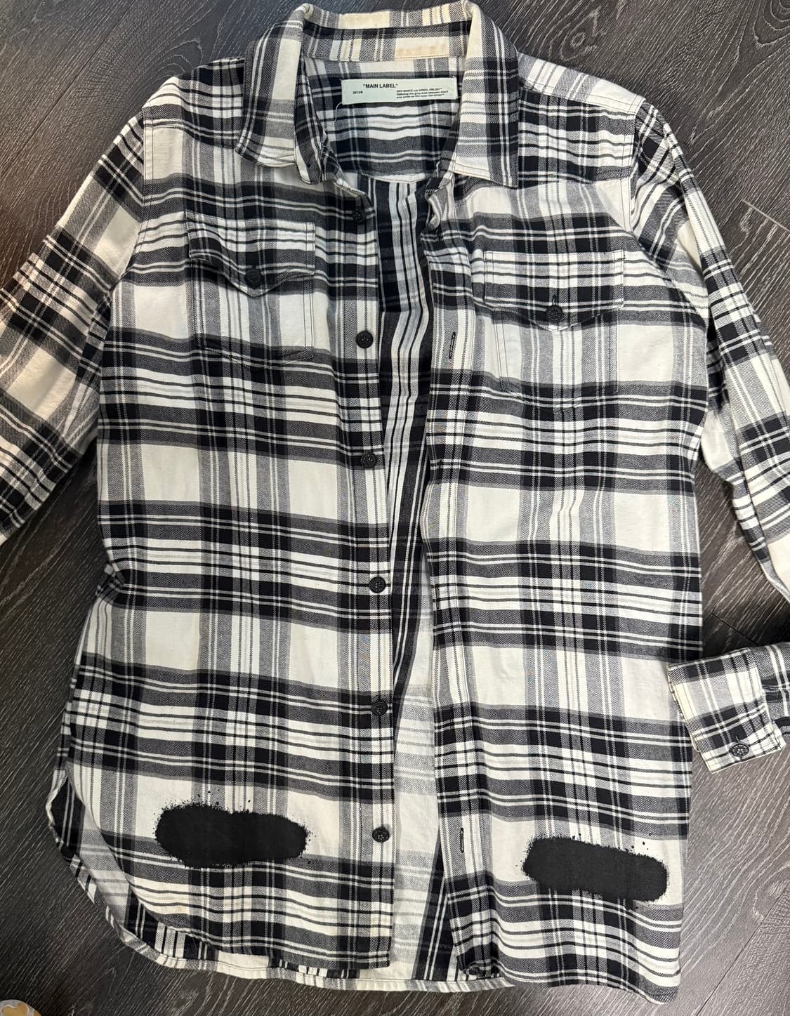 오프화이트 플란넬 체크 셔츠  상품이미지1