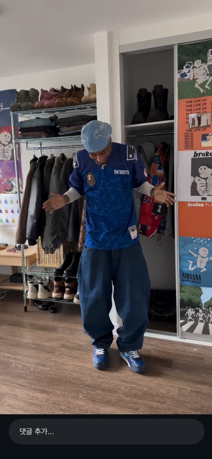 베이프 저지 미첼 앤 네스 NFL 저지 블루 M 상품이미지1