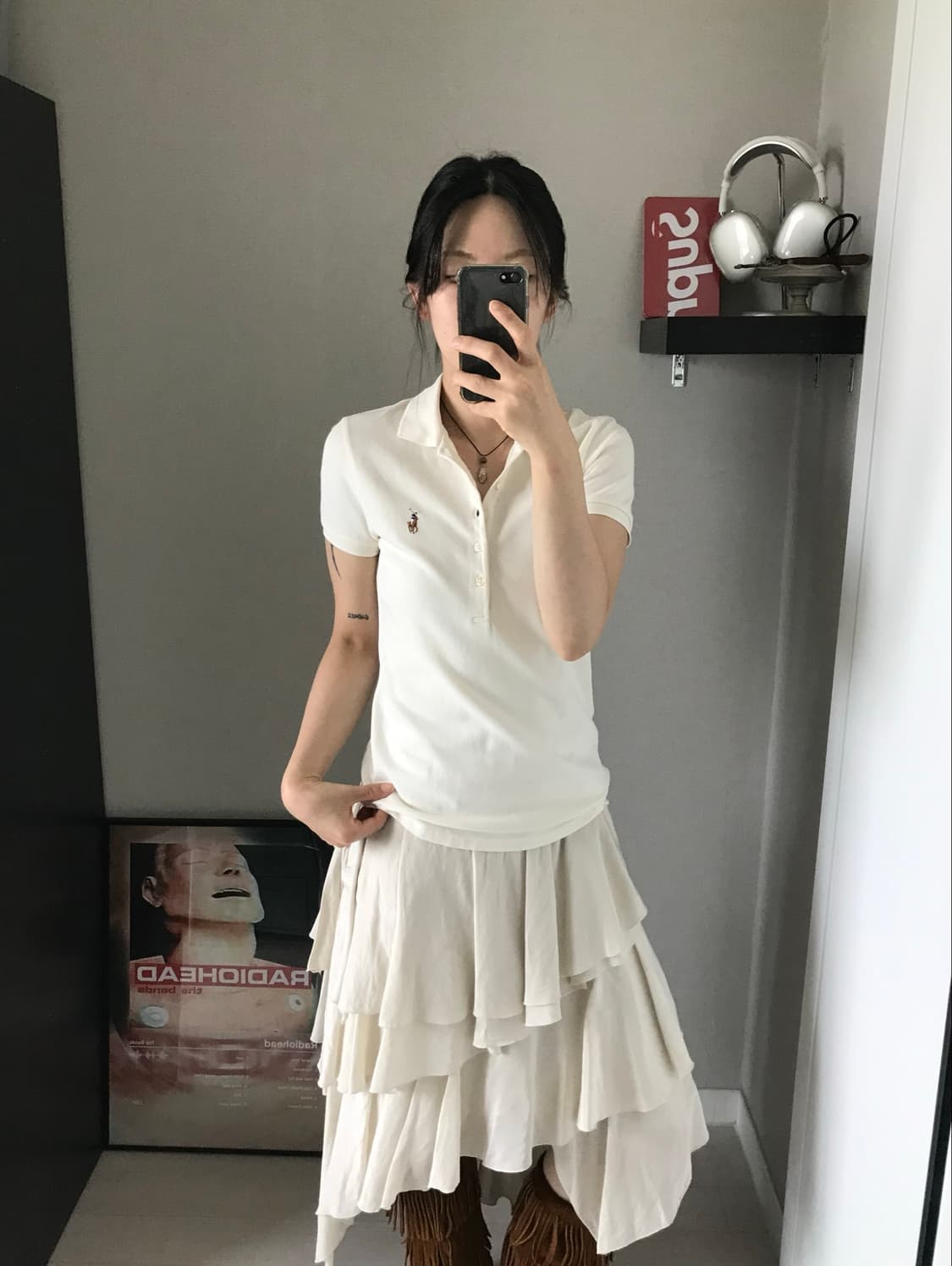 폴로 랄프로렌 여성라인 포니로고 아이보리 카라티 상품이미지1