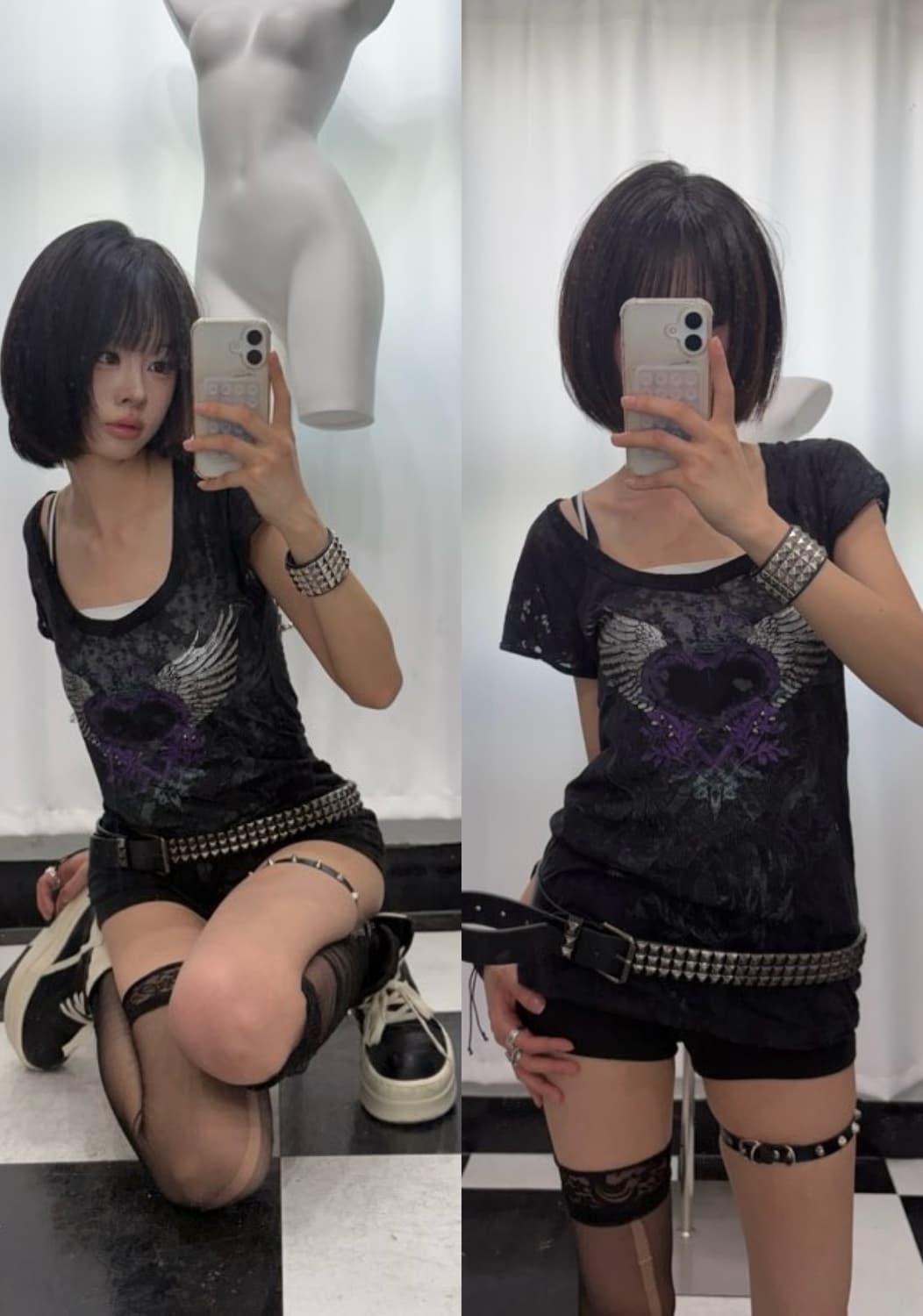 🎸씨스루 블랙 레이스 티셔츠🎸 상품이미지1