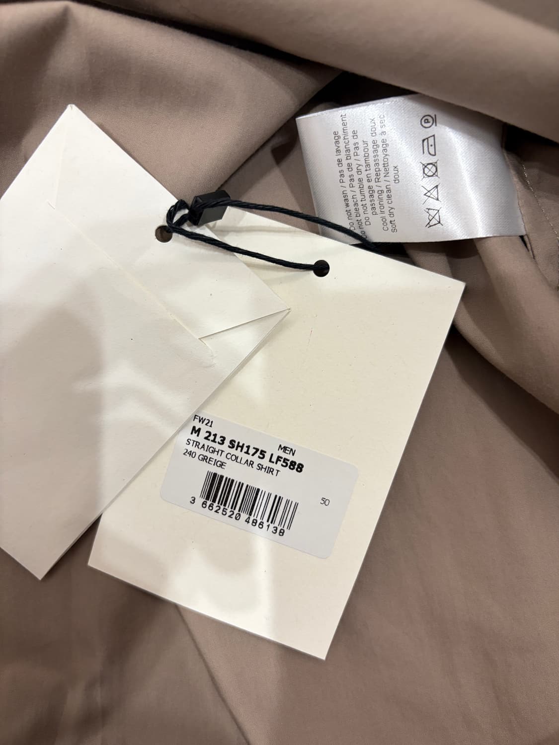 (새상품) 르메르 Lemaire 레귤러 셔츠 50 베이지 상품이미지3