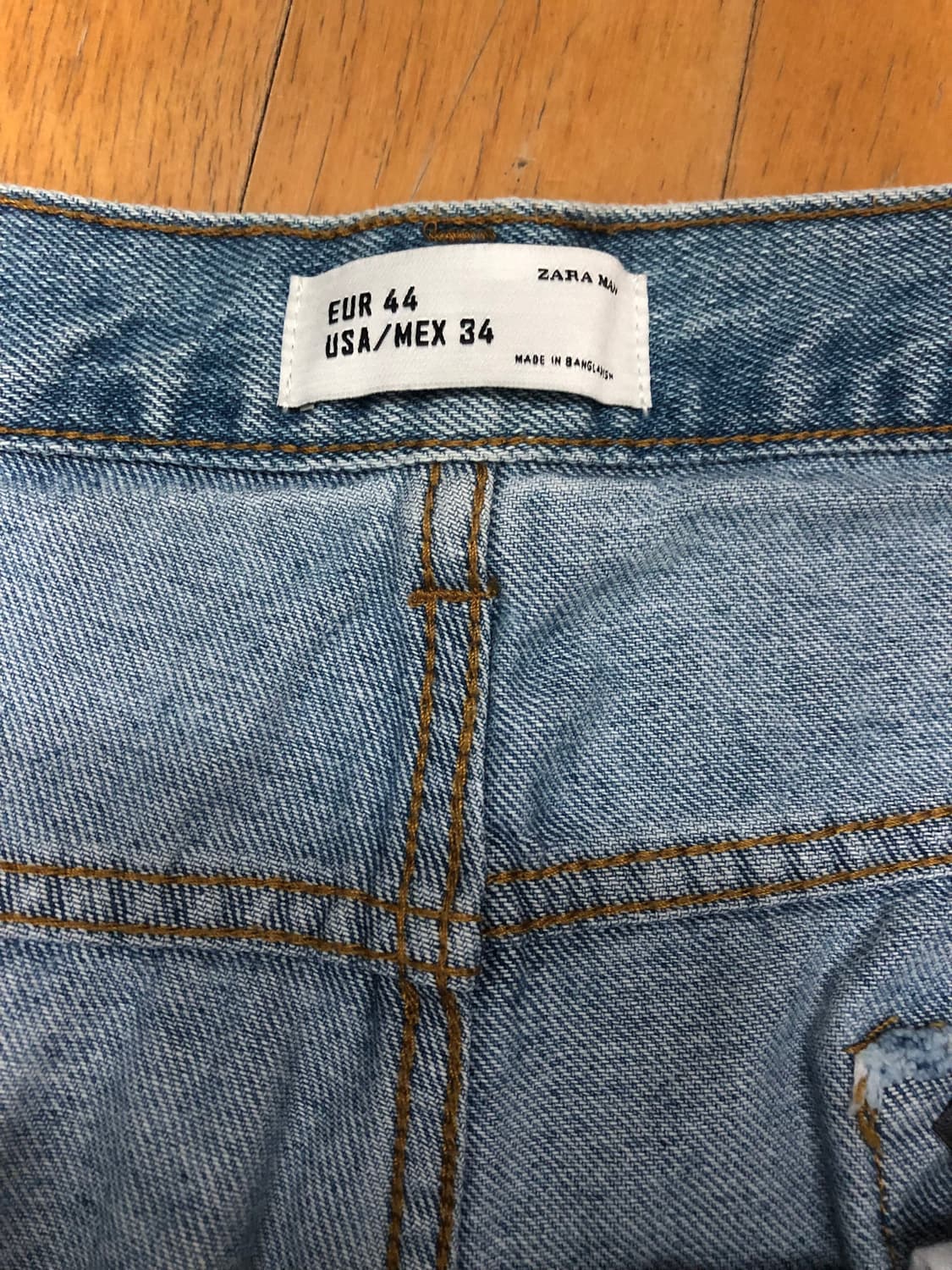 자라 클래식핏 빈티지 워싱 연청 데님팬츠 청바지 34 상품이미지10
