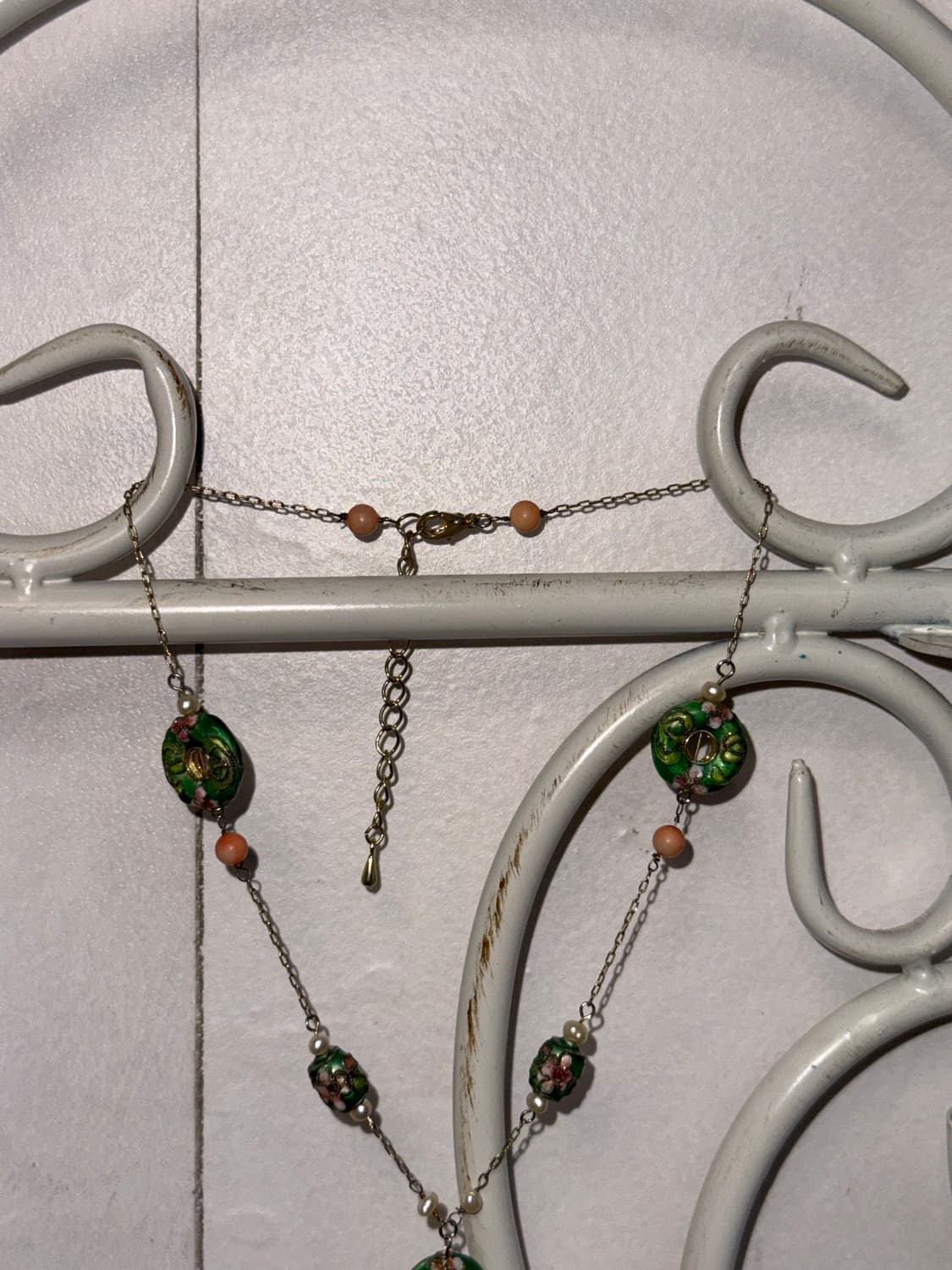 Green oriental ring chain beads necklace 상품이미지4