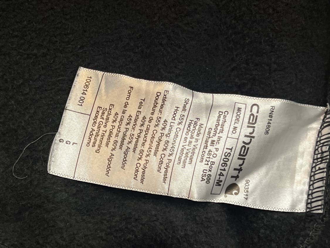 칼하트 레인디펜더 속기모 후드집업 블랙 상품이미지5