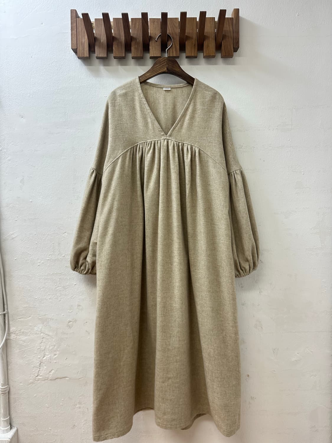 일본빈티지 셔링 루즈핏 롱 원피스 상품이미지1