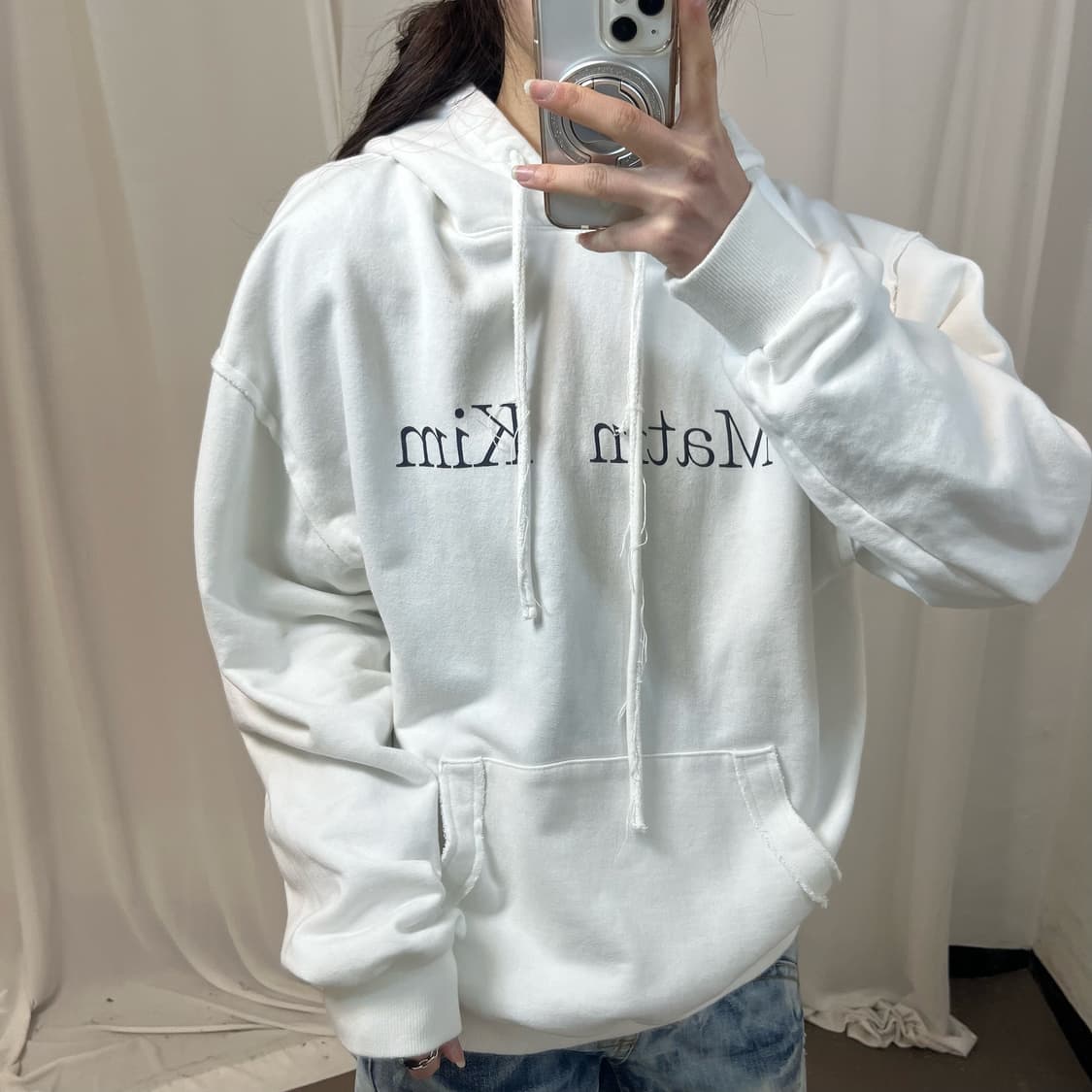 Matin Kim white hoodie  상품이미지3