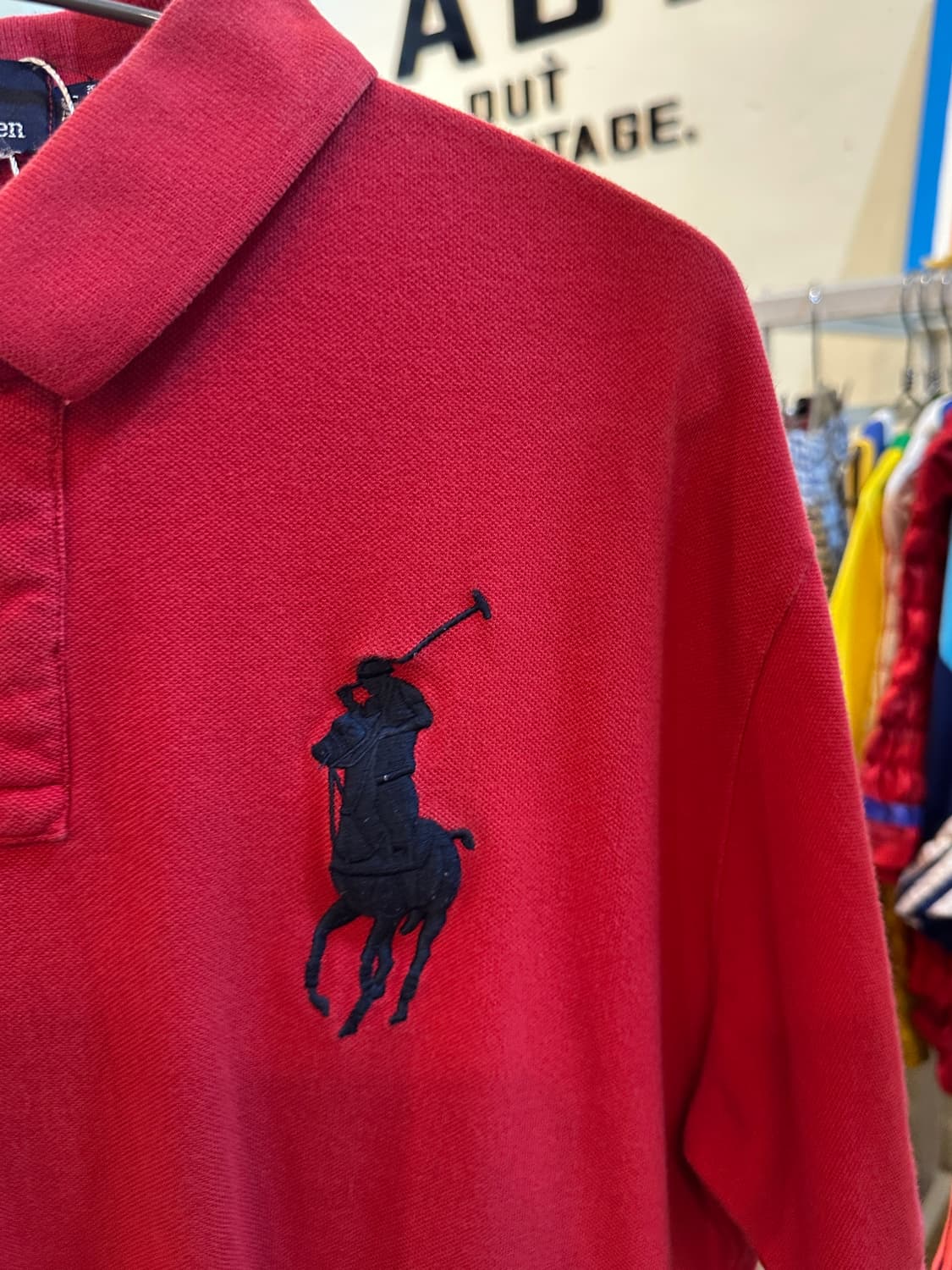 폴로 랄프로렌 빅포니 로고 반팔 카라티  레드 상품이미지2