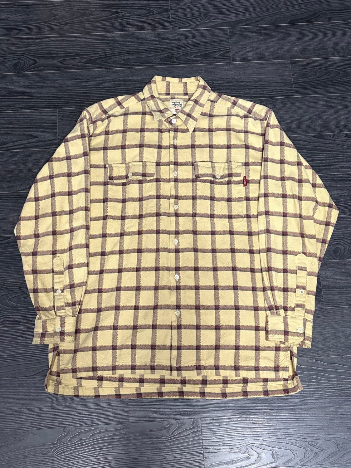(M) 90s 스투시 크라운택 체크 셔츠 상품이미지1