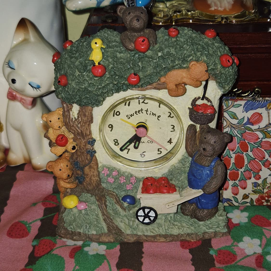 90s 레트로 테디베어 알람 탁상 시계 상품이미지5