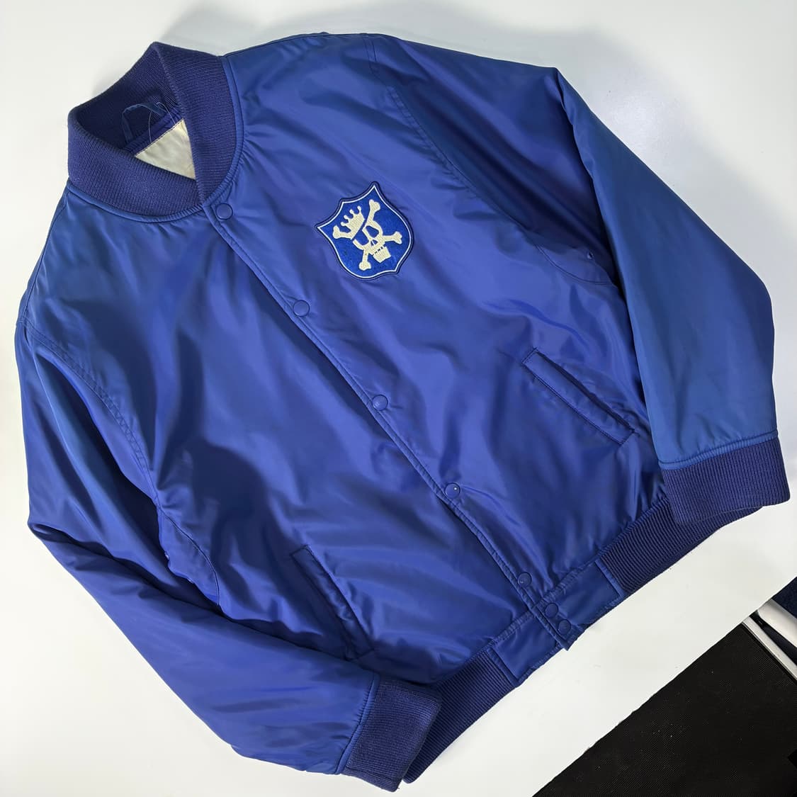 Stussy 스투스 90‘s 스컬 스탁 자수 봄버 스타디움 바시티 자켓 상품이미지3