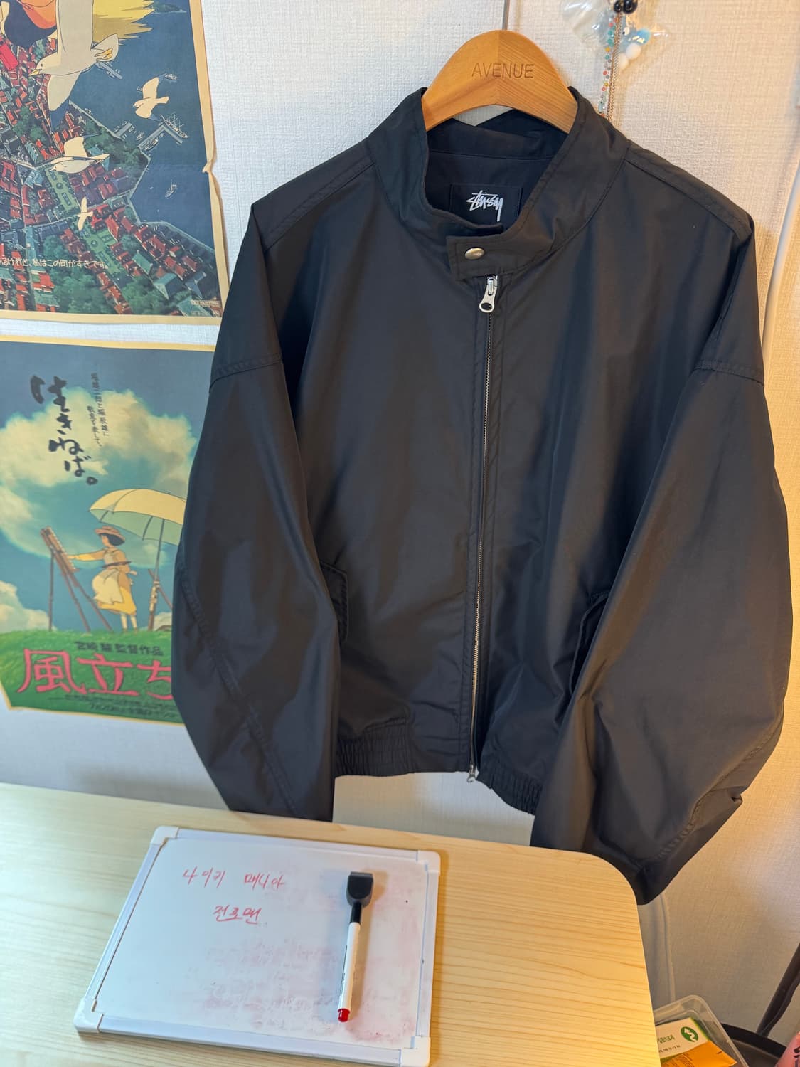 [XL]스투시 서프 팀 해링턴 자켓 블랙 상품이미지1