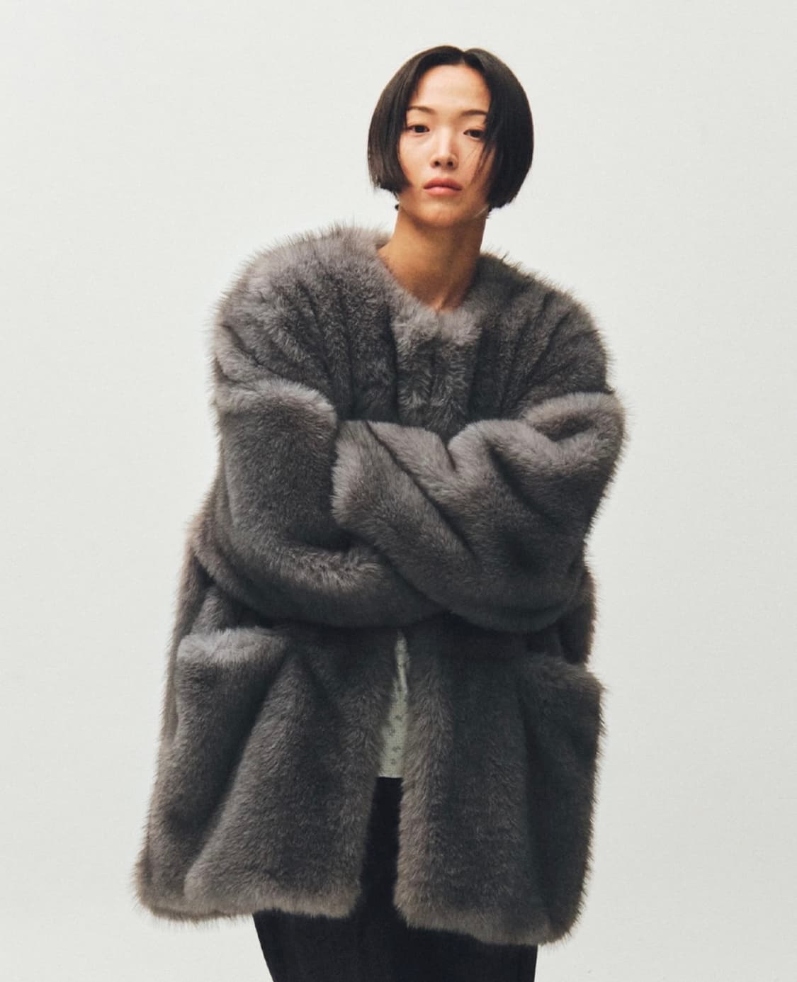 플리즈프로젝트 퍼자켓 그레이컬러 상품이미지1