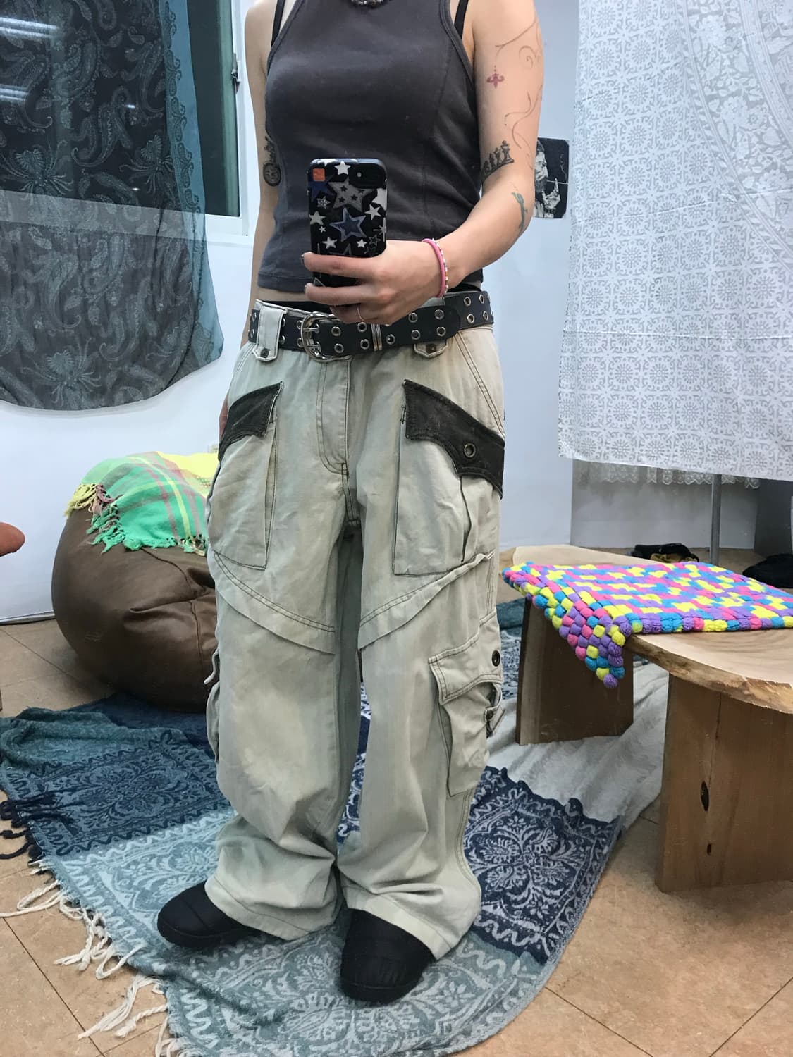 빈티지 피그먼트 포켓 디테일 카고팬츠  상품이미지1