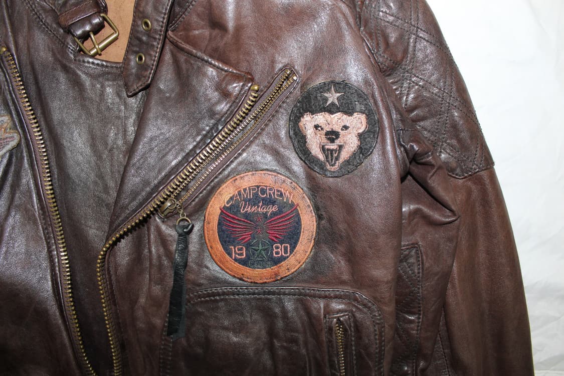 1990s Johnbull 존불 패치워크 레더 바이커 자켓 상품이미지3
