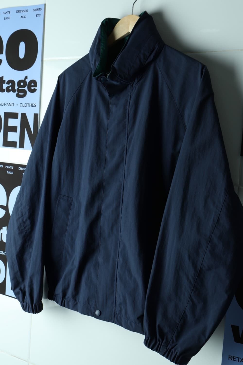 (L-XL) 유니클로 집업 바람막이 점퍼자켓 우븐 네이비-H32684 상품이미지1