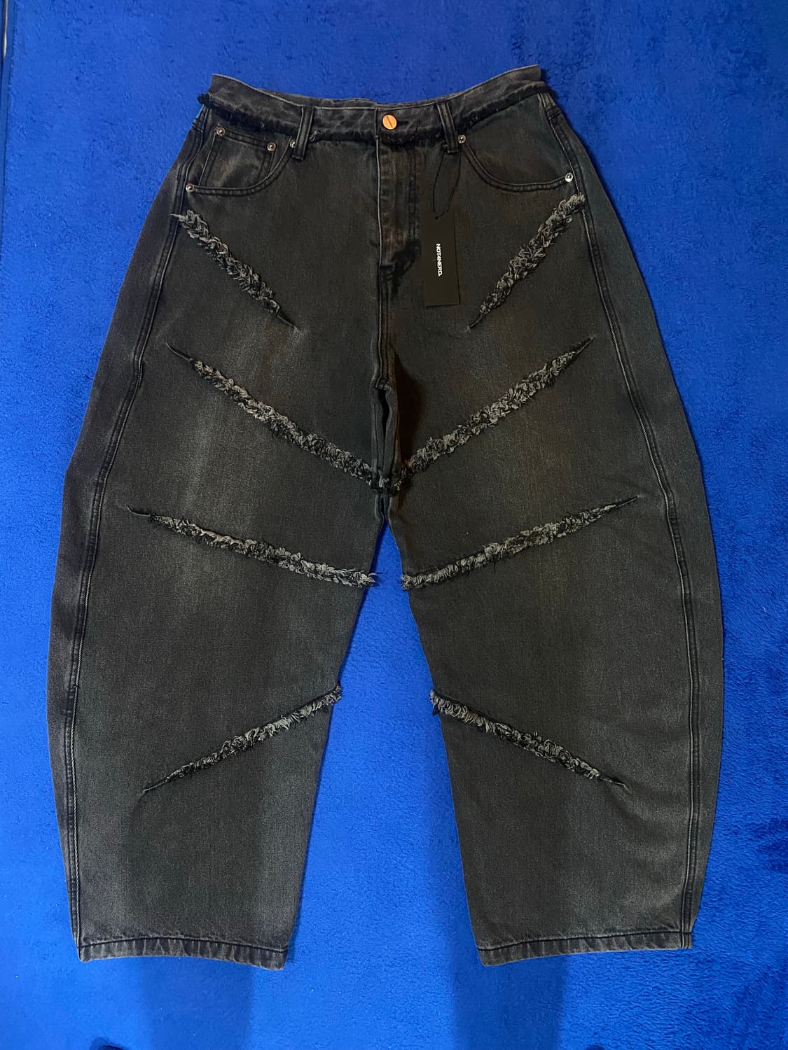 낫포너드 NOT4NERD 컷오프 커브드 데님 팬츠 M 상품이미지1