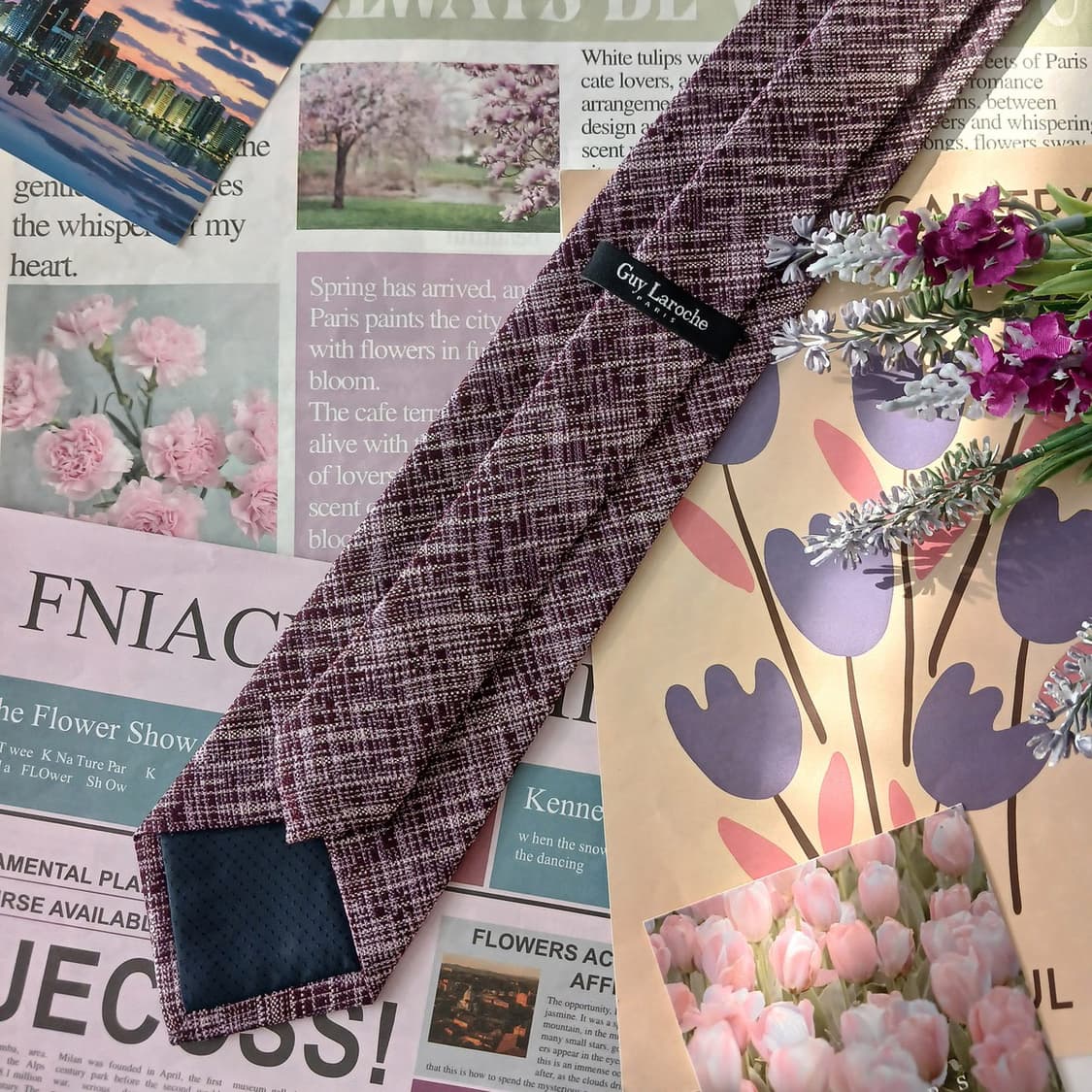 기라로쉬 퍼플 텍스처 패턴 슬림 넥타이 8cm A+등급 A18988
 상품이미지4