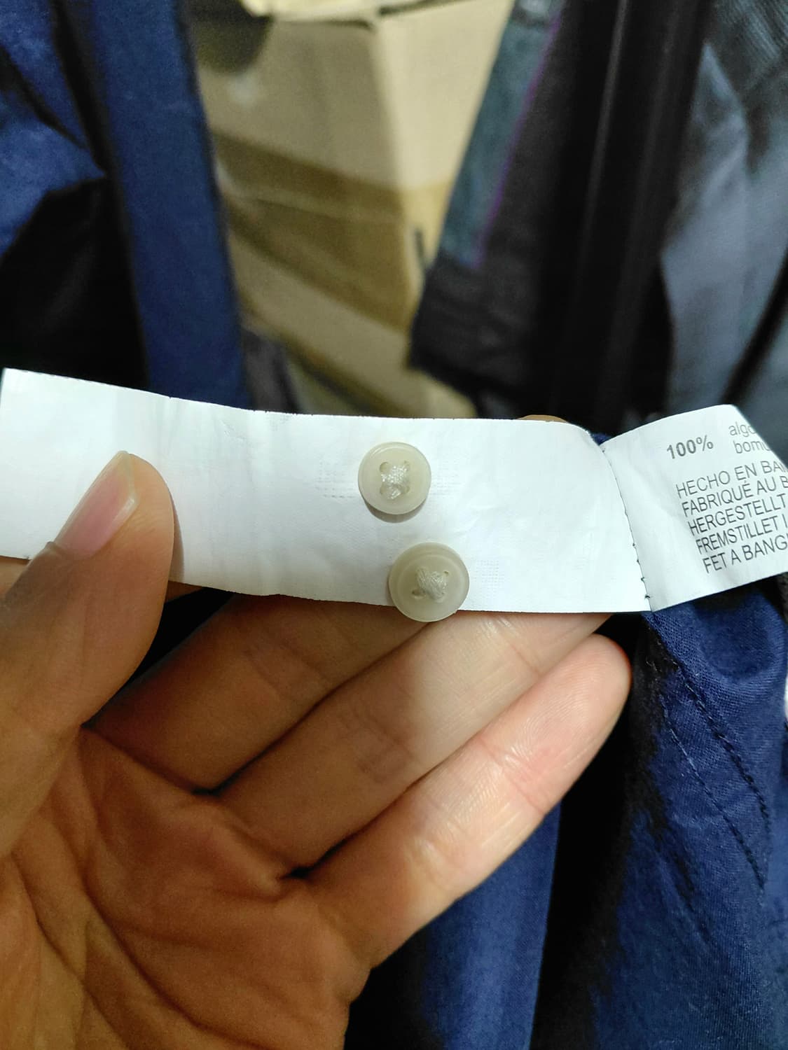 [자라]여름용  네이비 아사면 셔츠 L사이즈 상품이미지5