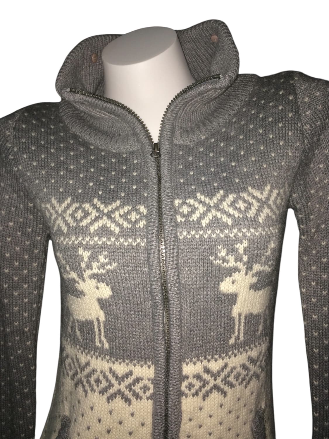 노르딕 도트 땡땡이 니트 투웨이 집업 원피스 상품이미지4