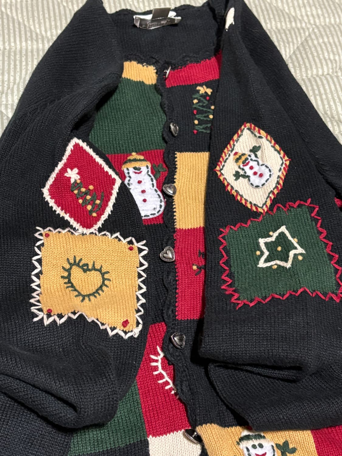 VINTAGE CHRISTOPHER BANKS 크리스마스 핸드니트가디건 상품이미지3
