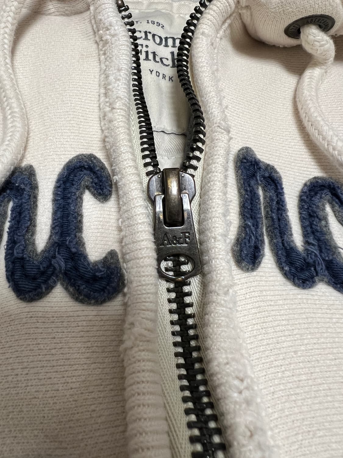 아베크롬비 & 피치 로고 후드 집업 / 아이보리 / L 상품이미지5