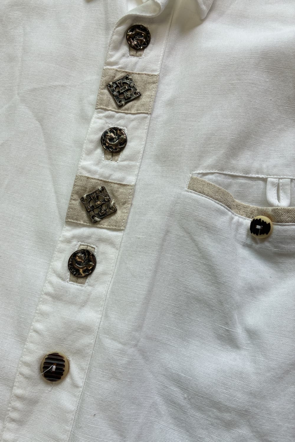 Embroidered Patchwork Linen shirt 상품이미지8