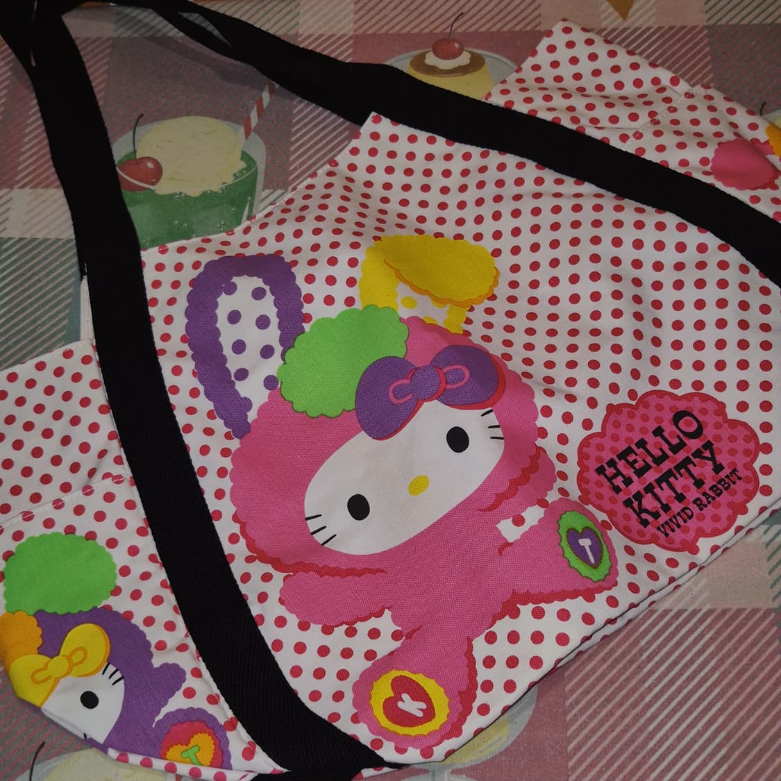 11s 헬로키티 비비드 래빗 도트 2way 빅 쇼퍼백 상품이미지9