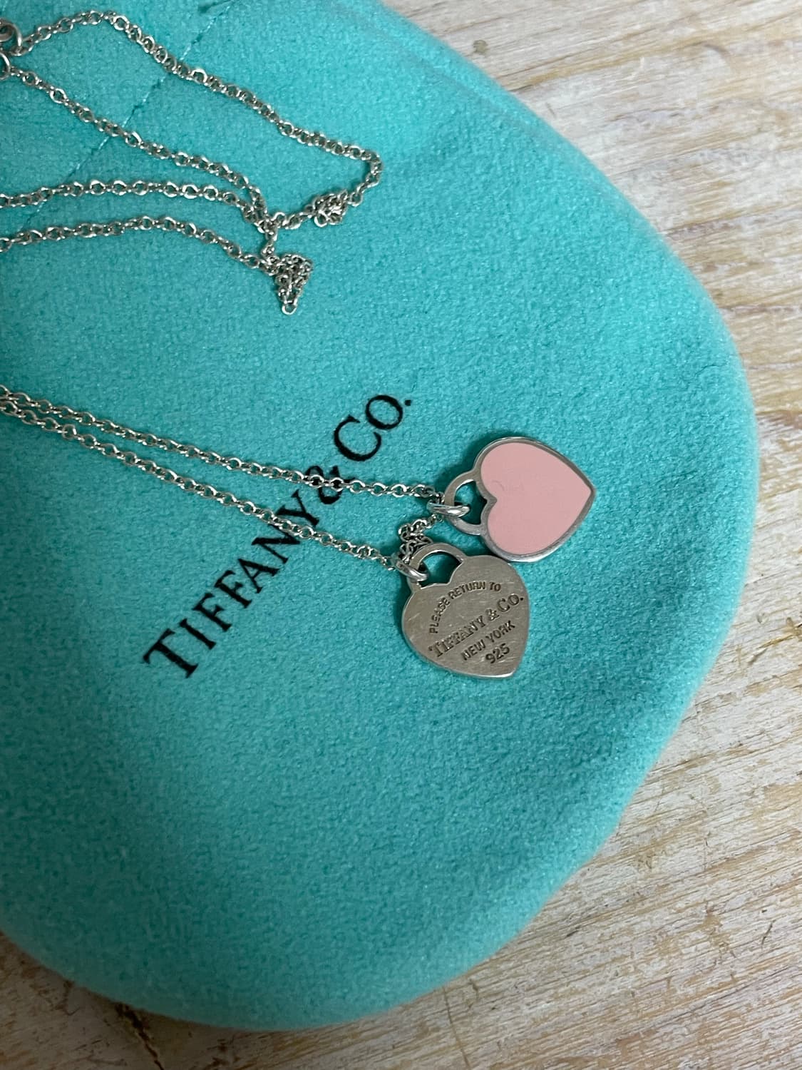 티파니 더블하트 핑크 목걸이 상품이미지4