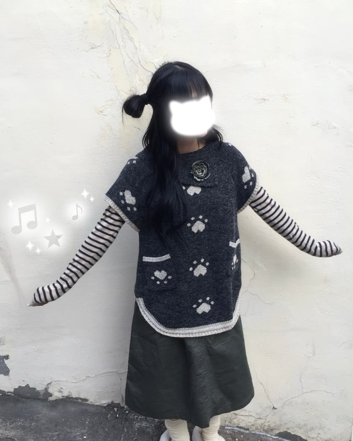 빈티지 고양이 니트 코디세트 상품이미지3