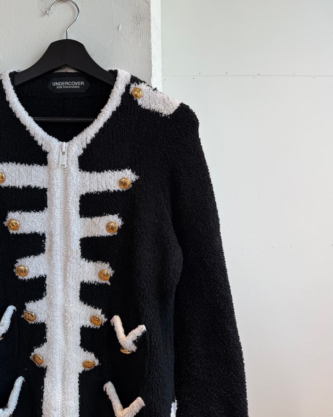 언더커버 준 타카하시 블랙 나폴레옹 플리스 트위드 자켓  상품이미지5